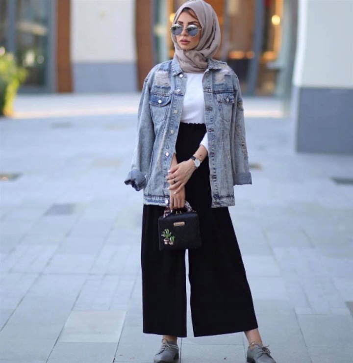 البنطلون الواسع مع الحجاب اخر صيحات الموضة في عيد الفطر