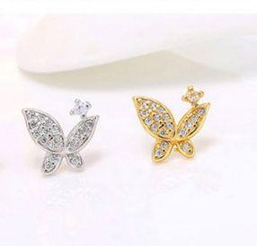 احدث اشكال حلق ذهب للاطفال بالاحجار الملونة