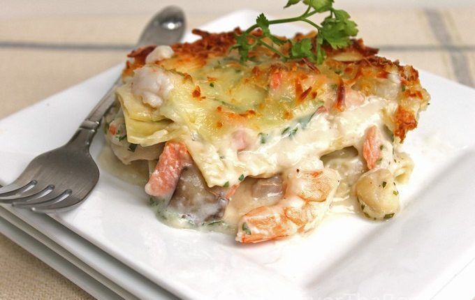 طريقة عمل لازانيا فواكه البحر