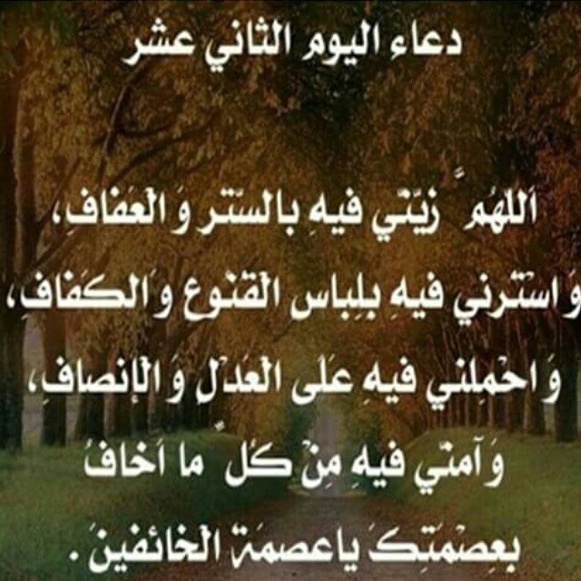 دعاء اليوم الثانى عشر  من رمضان 