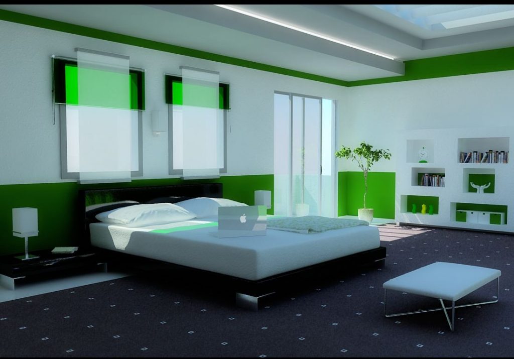احدث-ديكورات-غرف-نوم-انيقة-ومميزة-باللون-الاخضر- (5)