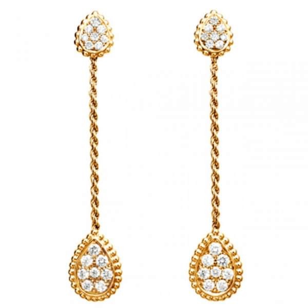 تشكيلة أقراط طويلة من الذهب الاصفر