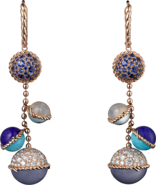 تشكيلة أقراط طويلة من الذهب الاصفر