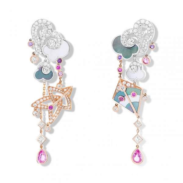 تشكيلة أقراط طويلة من الذهب الاصفر