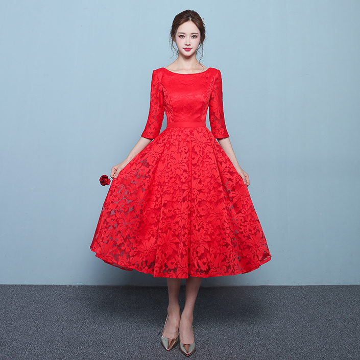 فستان-خطوبة-احمر-قصير