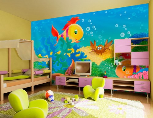 غرف-اطفال-بديكورات-ورق-الحائط-ثلاثي-الابعاد- (1)