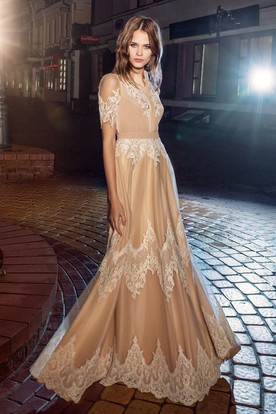 فستان-ذهبي-طويل