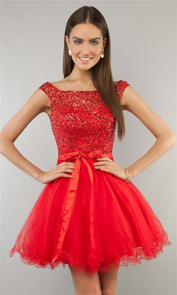 فستان-احمر-منفوش