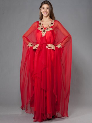 عباية-حمراء-للعروس