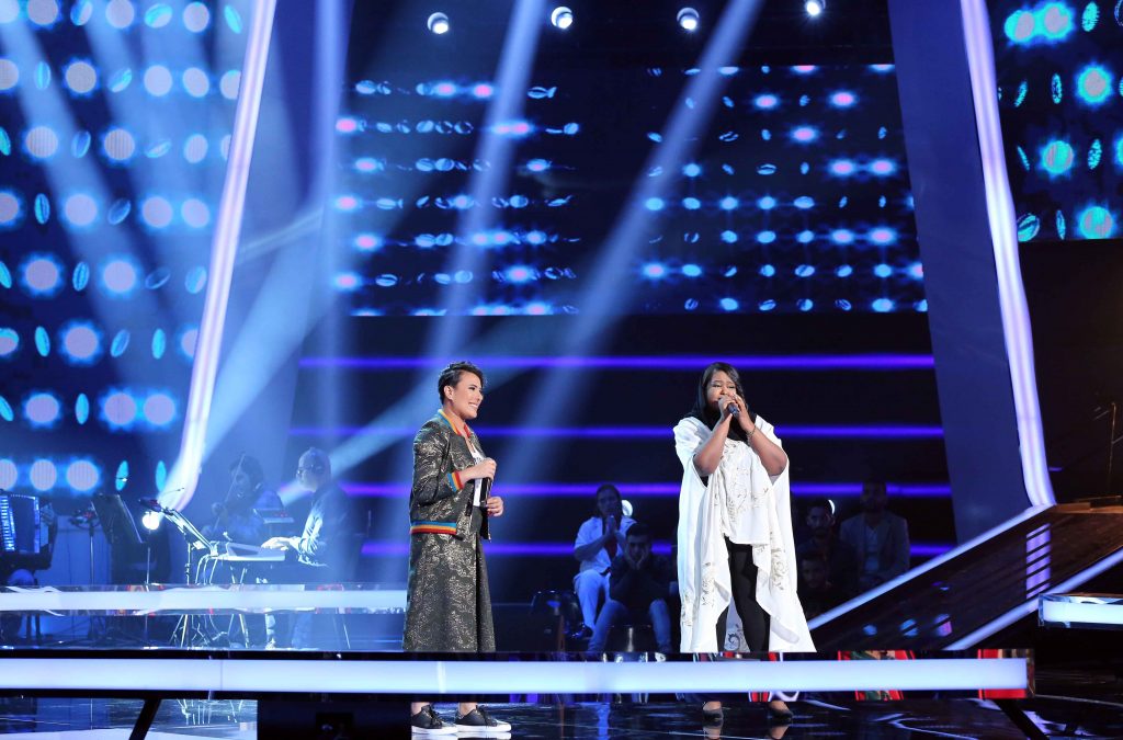 MBC1 & MBC MASR The Voice S4- Battle 2- Hamaki's team- Rana Atik vs Lina Kassem (1)