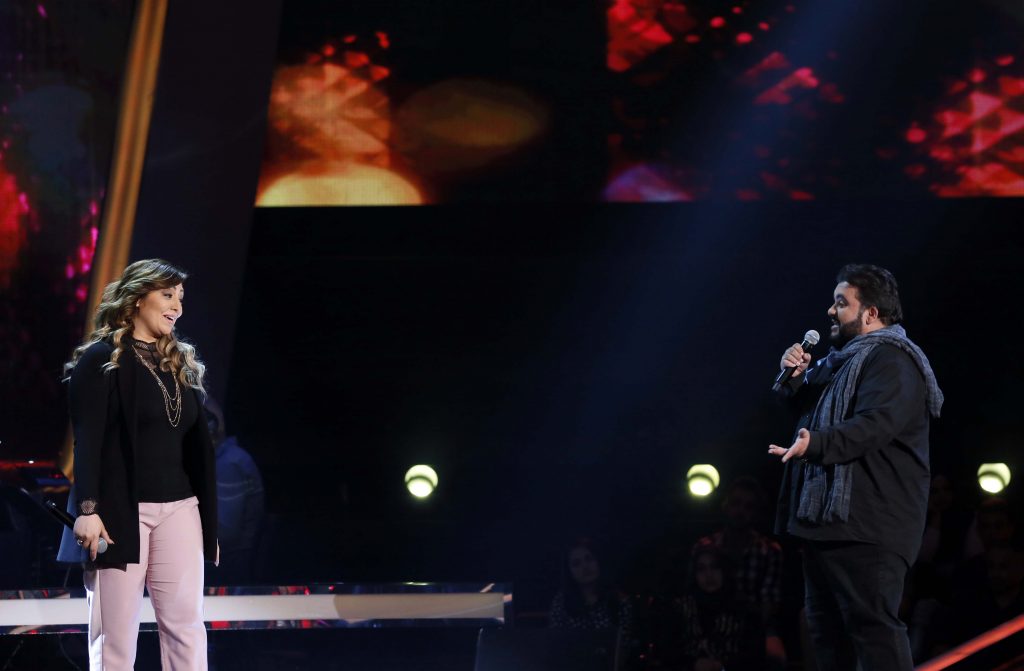 MBC1 & MBC MASR The Voice S4- Battles 1- Ahlam's team- Nermin Wahbe vs Faisal Al Ansary (4)