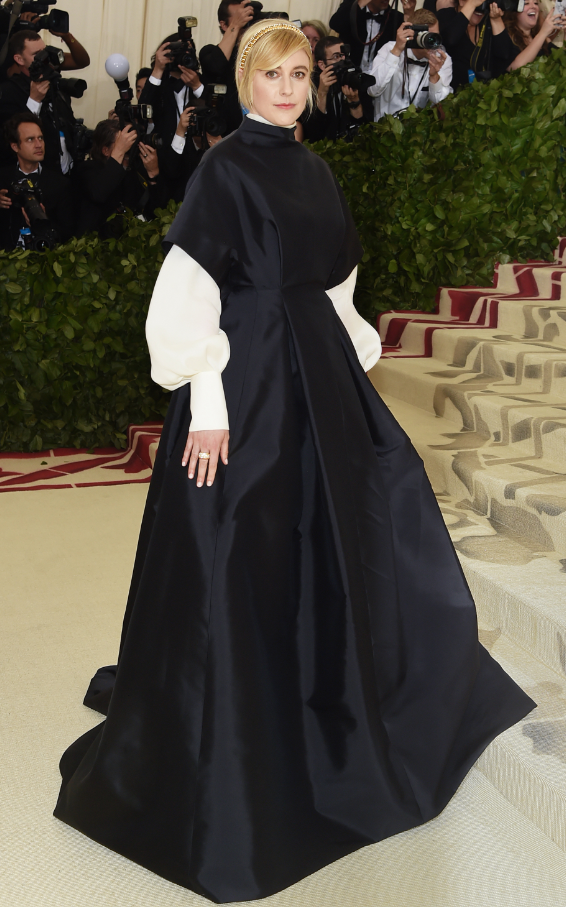 Greta Gerwig looked chi0c in Tiffany jewels at the 2018 Met Gala.