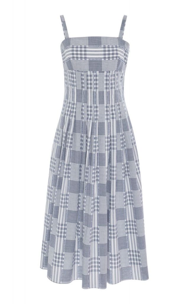 Rosetta Getty M'O Exclusive Pleated Camisole Dress Color Plaid AED 3,945 Available at ModaOperandi.com_preview
