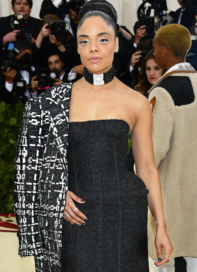 Tessa Thompson wore Tiffany & Co. jewelry at the 2018 Met Gala