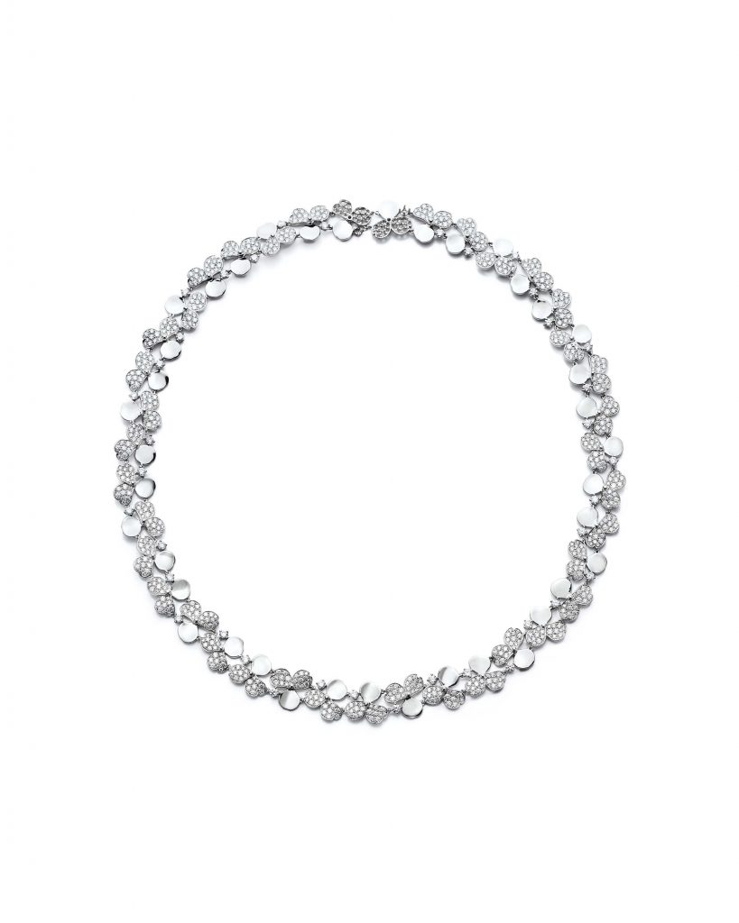 Tiffany Paper Flowers™ necklace in platinum with diamonds