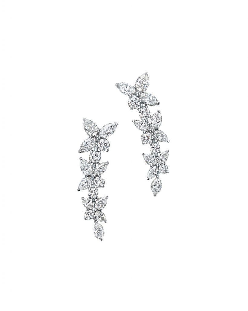 Tiffany Victoria™ earrings in platinum with mixed-cut diamonds (1)