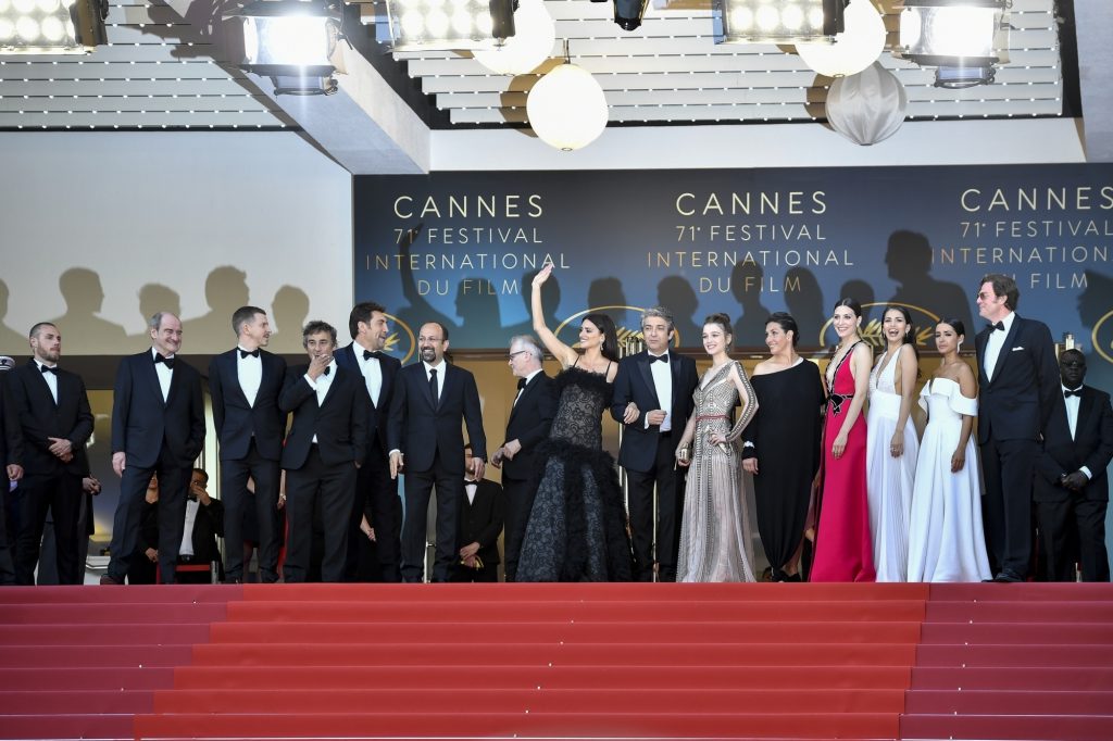 CANNES, May 8, 2018 (Xinhua) -- Staff of the film 