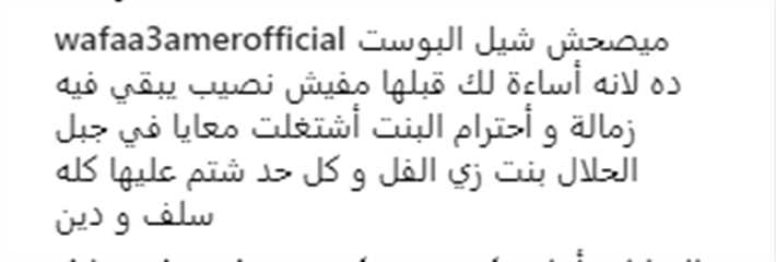 رد وفاء عامر