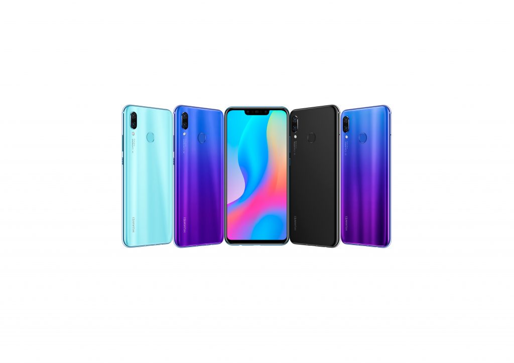 HUAWEI nova 3 group shot of different colours