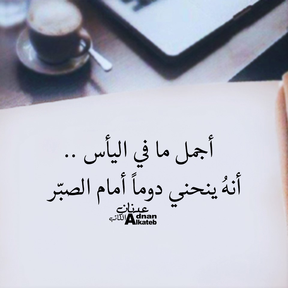 أجمل ما في اليأس ..أنه ينحني دوما أمام الصبر