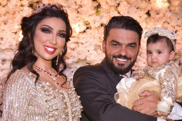 محمد-الترك-مع-زوجته-الثانية-الفنانة-دنيا-بطمة-وابنتهما-غزل