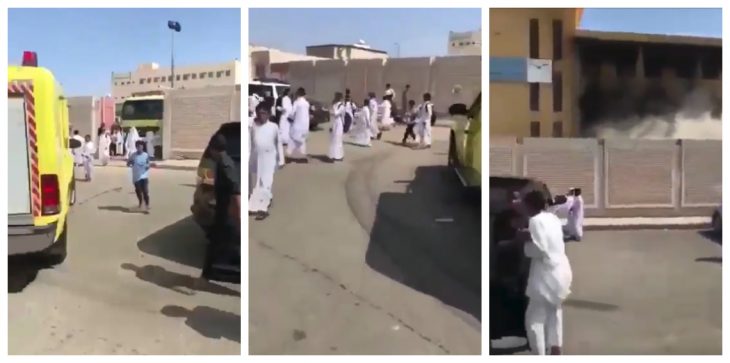 بالفيديو.. حريق ضخم بمدرسة سعودية في المدينة المنورة
