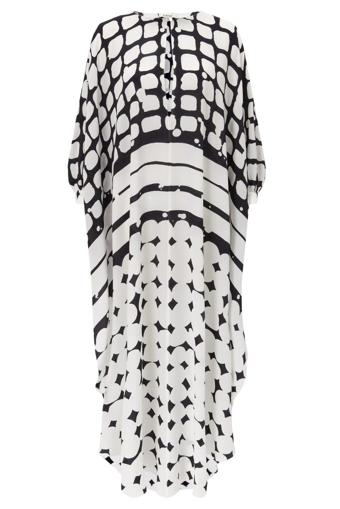 SULTANA COVER UP WITH CUFF DETAIL DR KAF 4511 - black and white - AED2830