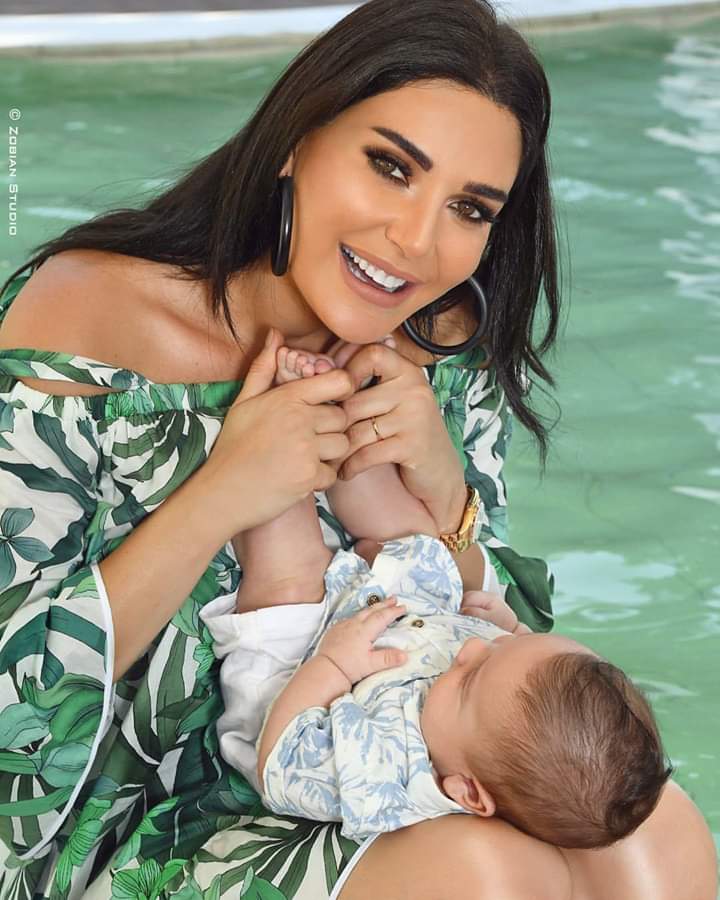 سيرين عبد النور مع ابنها كريستيانو