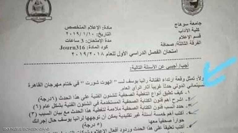 سؤال عن فستان رانيا يوسف