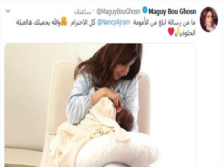 نانسي-عجرم-مع-ابنتها-اثناء-الرضاعة