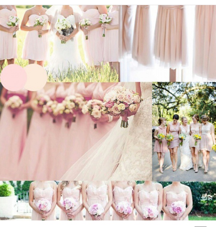 ألوان وأشكال متنوعة من فساتين وصيفات العروس بدرجات ألوان الباستيل الناعمة