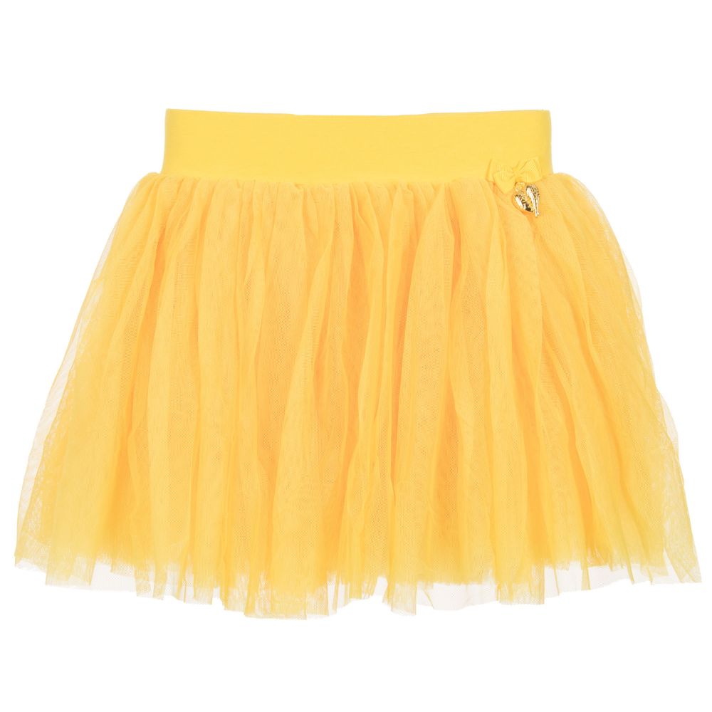 تنورة من التل باللون الأصفر للفتيات