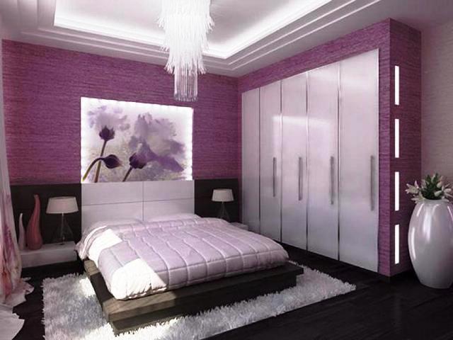 أجمل ديكورات غرف النوم باللون البنفسجي