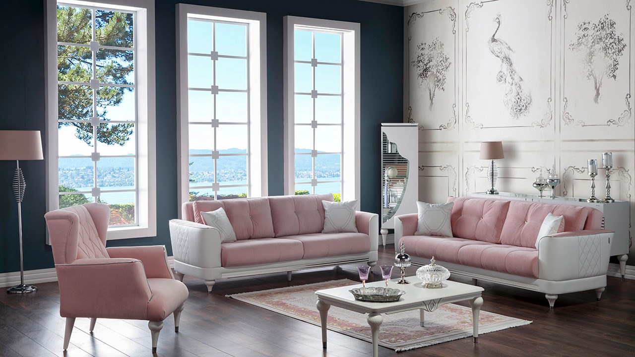 الوردي والاوف وايت أحدث الصيحات المعتمدة في تصميم الصالونات التركية لعام 2019