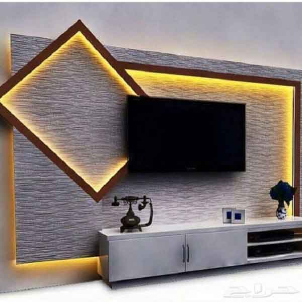 ديكورات-جبس-للتلفزيون-باللون-البني- (9)