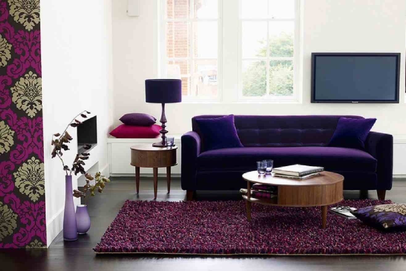 كنب مودرن باللون الأرجواني