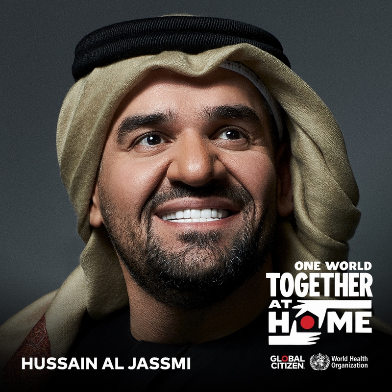 حسين الجسمي ممثلاً العرب في الحدث الإنساني العالمي ONE WORLD - TOGETHER AT HOME