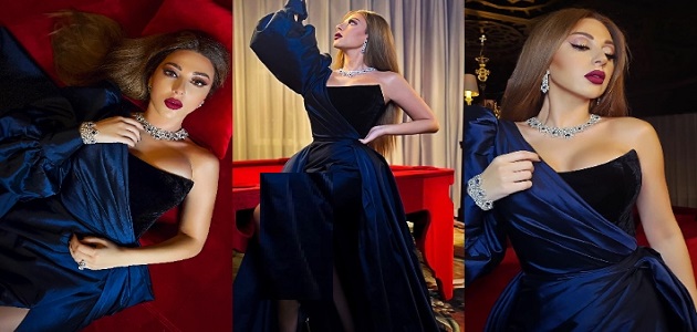 ميريام فارس بإطلالة الأزرق