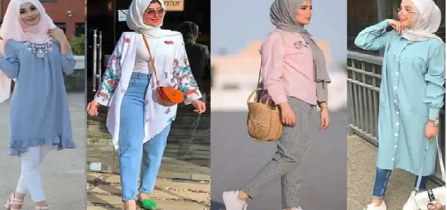 تنسيقات موديلات فساتين محجبات