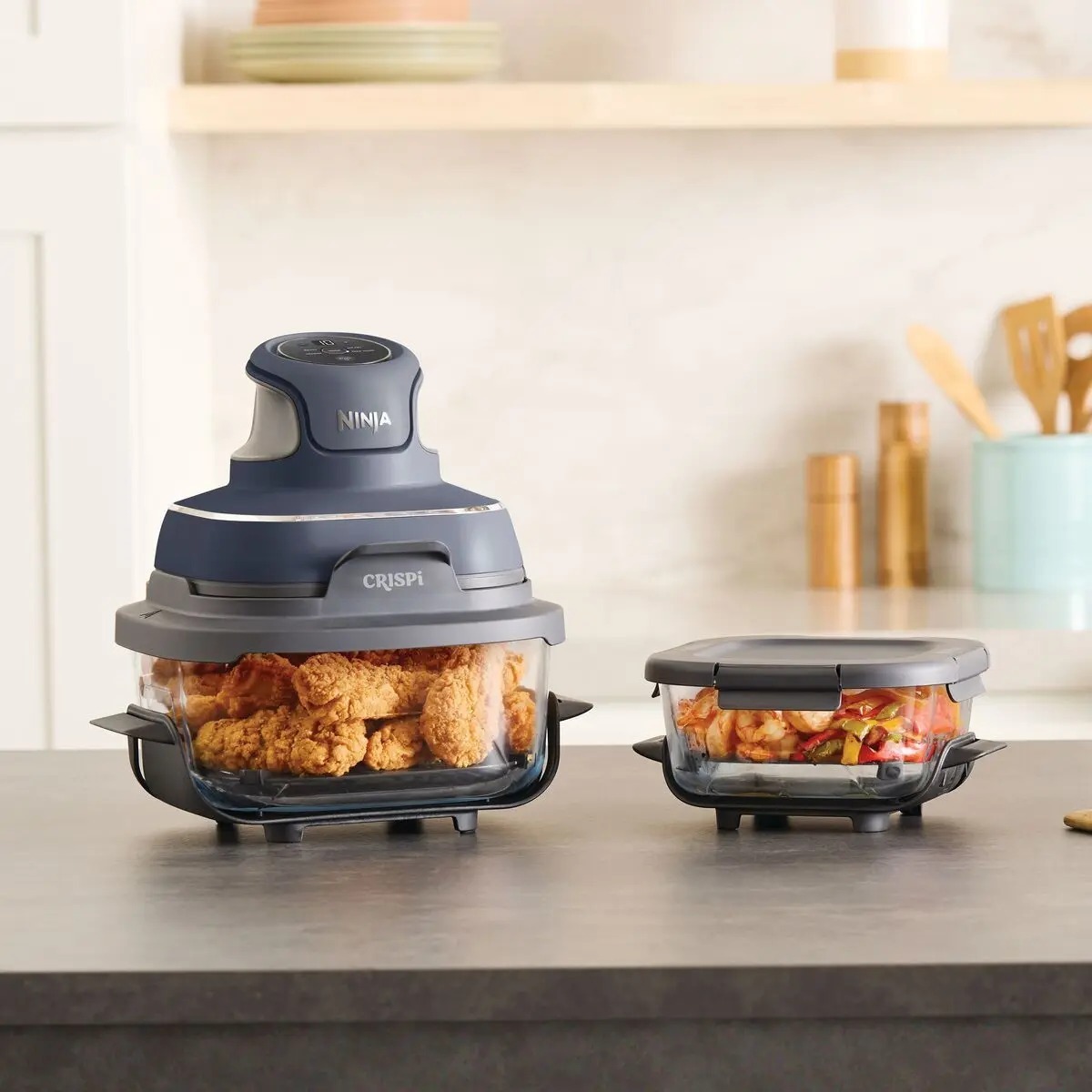 Ninja Crispi 4-in-1 Portable Glass Air Fryer عملي وأنيق