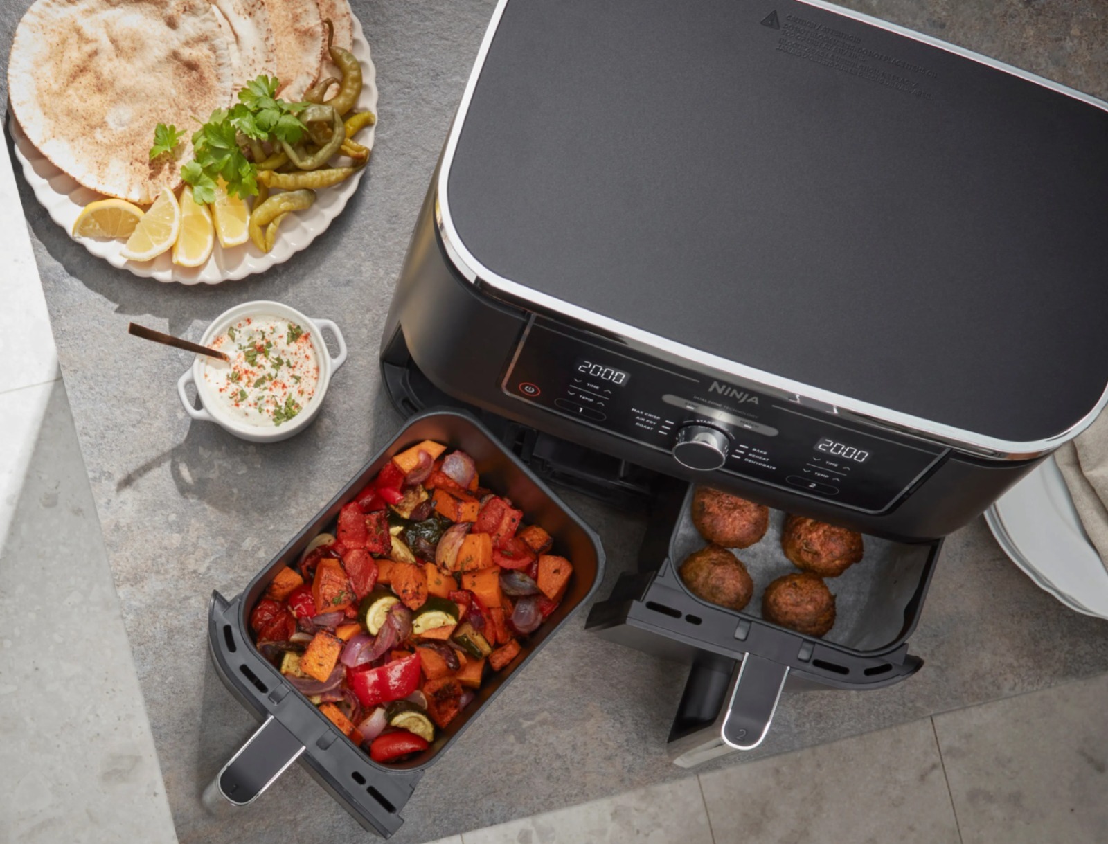 Ninja Foodi MAX Dual Zone Air Fryer 9.5L الأمثل للاستخدام اليومي