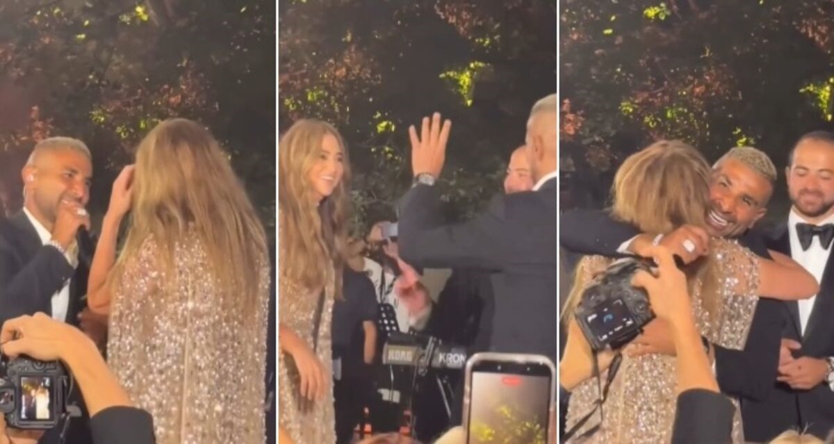 أحمد سعد يمازح جوليا بطرس في حفل زفاف ابنها أغني التفاهة اللي بغنيها دي ازاي؟